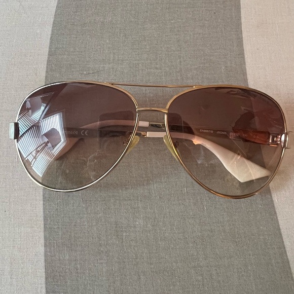 Emporio Armani Gold Aviator Sunglasses main image 6
